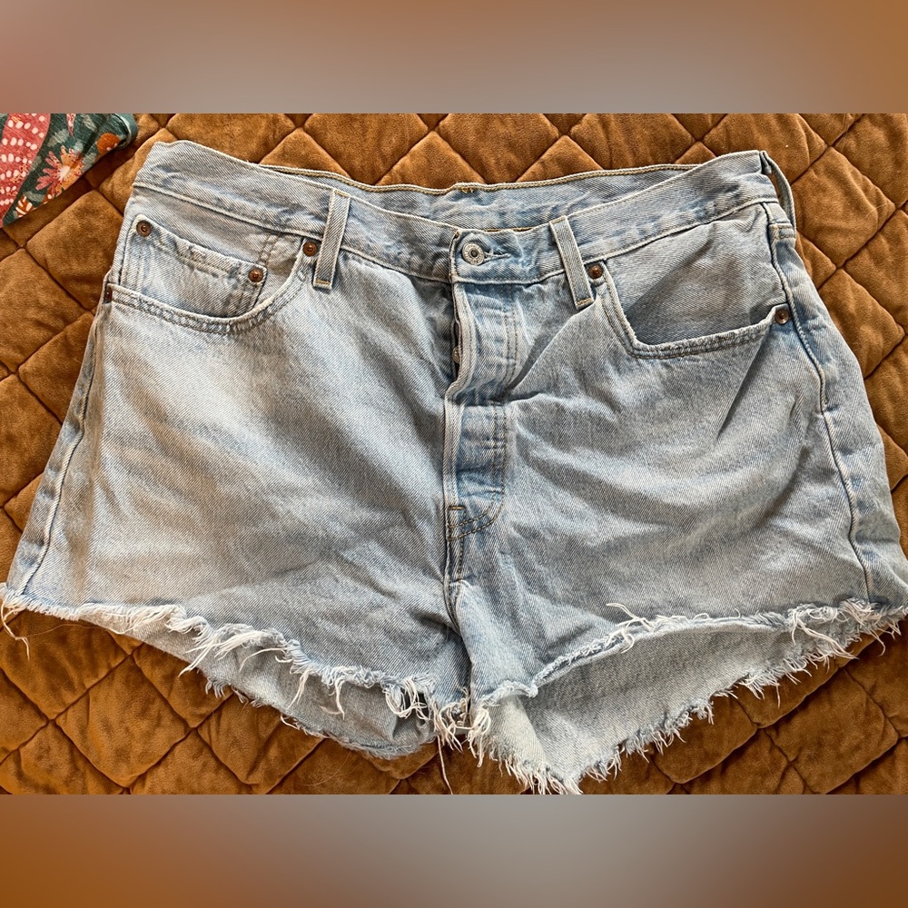 Denim Frayed Hem Women's Shorts